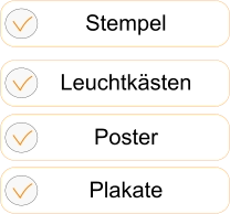 Stempel Leuchtkästen Poster Plakate