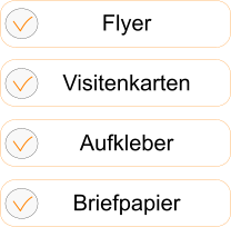 Flyer Visitenkarten Aufkleber Briefpapier