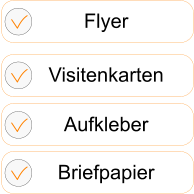 Flyer Visitenkarten Aufkleber Briefpapier
